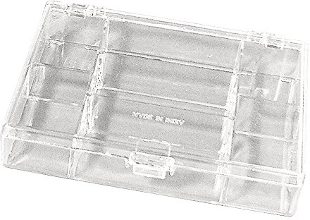 Rayher Sortierbox, mit 7 Fächern, 9 x 12cm, transparent, ideal für diverse Kleinteile, Aufbewahrungsbox 3901837