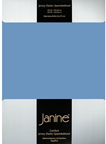 Janine Design Jersey Elastic Spannbetttuch blau, 140x200 cm - 160x220 cm