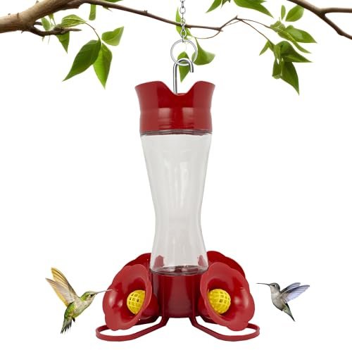 Perky-Pet 203CPBN Glass Hummingbird Feeder for Outdoors with Perches, Ant Moat, Bee Guards - Pack of 1