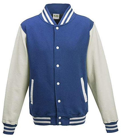 Just Hoods College Jacke 'Varsity Jacket, Royal Blue/Weiß, L