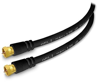 ARLI 7m HD Sat TV Anschlusskabel schwarz – max. 135 dB 5-fach geschirmt | vergoldete F-Stecker | DVB-S/S2 DVB-T/T2 DVB-C/C2 4K 8K HDTV Antennenkabel