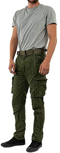 Schott NYC Homme Trranger70 Pants, Vert (Olive), 29W EU