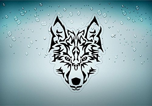Akachafactory Self-Adhesive Car Motorcycle Wolf Tribal Tuning Biker Motorcycle Sticker R5