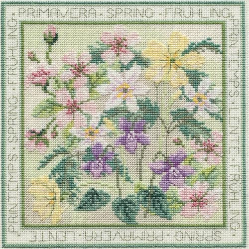 Bothy Threads Kreuzstich-Set Vier Jahreszeiten-Frühling, 16.5x16.5cm, DWFS01, Zählmuster
