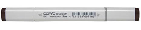 COPIC Sketch Marker Typ E - 77, Maroon, professioneller Pinselmarker, mit einer Super-Brush-Spitze und einer Medium-Broad-Spitze