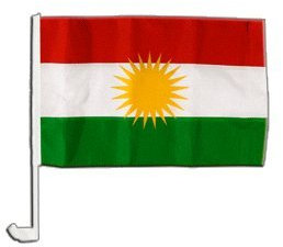 Autofahne Autoflagge Kurdistan - 30 x 40 cm
