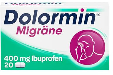 Dolormin® Migräne – zur Behandlung von Kopfschmerzen bei Migräneanfällen mit und ohne Aura – 20 Tabletten