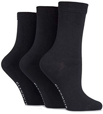 Glenmuir Women's Classic Bamboo Socks Plain 3 Pairs | Casual, Everyday Comfort, Soft and Breathable, Dark and Bright Colours Size 4-8