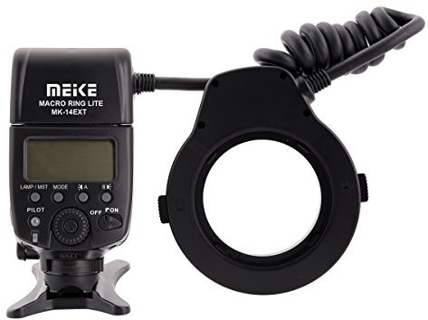 MK-14EXT Makro i-TTL Ringblitz Passend für Nikon mit LED Hilfslicht Standard ISO Blitzschuh