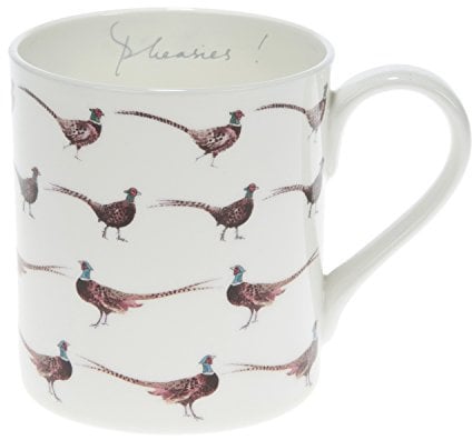 Sophie Allport - Pheasies! Pheasant Mug, Fine Bone China, Gift Box, Dishwasher Safe (Standard Size, 275ml)