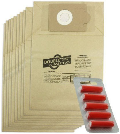 First4spares Double Layer Micro Filtration Dust Bags for Victor V9 D9A Commercial Vacuum Cleaners (Pack of 10 + 5 Fresheners)