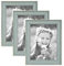 3er Set Bilderrahmen Skandinavischer Landhaus-Stil Petrol/Taubenblau 15x20 cm Massivholz mit Shabby-Chic Note/Fotorahmen/Wechselrahmen