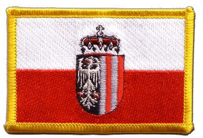 Flaggenfritze Flaggen Aufnäher Österreich Oberösterreich Fahne Patch + gratis Aufkleber