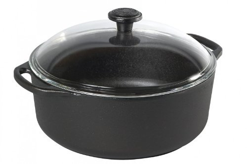Skeppshult 0510 Rôtissoire 5,5 l avec couvercle en verre et bouton en fonte pour tous les types de feu dont l'induction, le four jusqu'à 200°C avec le couvercle en verre, le grill et le feu