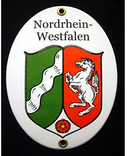Everflag Emaille-Grenzschild Nordrhein-Westfalen NRW 11,5 x 15 cm