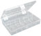 hünersdorff Sortimentskasten: stabile Sortierbox (PS-Compact) mit fester Fachaufteilung (7 Fächer), Sortierkasten-Maße: T170 x B250 x H46 mm, Made in Germany, glasklar