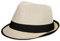 Caspar Unisex Trilby Hut/Strohhut mit farbiger Krempe - 2 Modelle - viele Farben - HT001, Farbe:No.2 schwarz