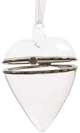 Hänger Glas klar Herz Herzhänger silber Glasgeschenk Glashänger Baumschmuck Geschenkverpackung Geschenk Überraschungsverpackung Verpackung