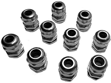 10 Stück M16 x 1.5 (MESSING-Metall) Kabelverschraubung/Kabeldurchführungen mit Gegenmutter für Kabeldurchmesser 4-8 mm und Einbaudurchmesser 16.0-16.2 mm IP68 (METRISCH)
