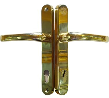Mila ProSecure Security Door Handle 211mm Screw Fix Cylinder Cover - Gold