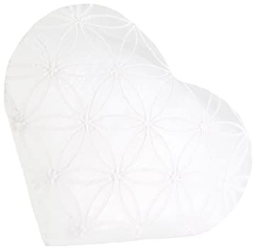 Budawi® Selenit Handschmeichler Herz Dekoherz Gravur Blume des Lebens