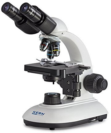 KERN Optics Durchlicht-Labormikroskop, Binokular Tubus, Achromatisch, Weiß/Schwarz, 4x/10x/40x Objektiv, 3 W LED, Durchgestrah