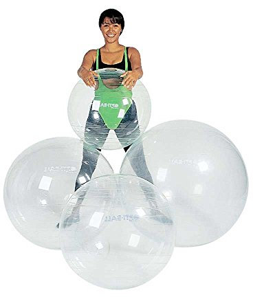 1x transparenter Gymnastikball OPTI von Behrend, Fitnessball Sportball, hochelastisch, 95 cm