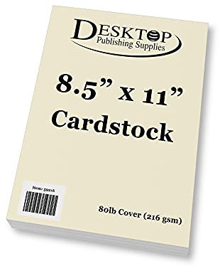 Schwerer, natürlicher cremefarbener Karton, 21,6 x 27,9 cm, dickes Papier zum Bedrucken, Tintenstrahldrucker/Laser, 36,3 kg, Karton (250 Blatt)