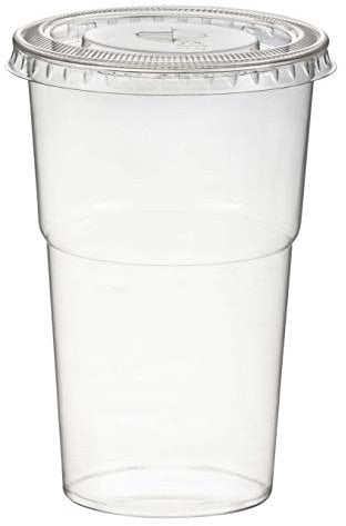 1-PACK Smoothiesbecher inkl. Deckel mit Schlitz 300 ml, Ø 78mm, PET, glasklar, 50 Stück
