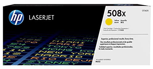 HP 508X (CF362X) Gelb Original Toner mit hoher Reichweite für HP Color Laserjet Enterprise M552dn, M553, M577, XL
