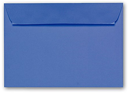 ARTOZ 25x Briefumschläge DIN C6 Royalblau (Blau) - 16,2 x 11,4 cm - haftklebend - gerippte Kuverts ohne Fenster - Serie Artoz 1001