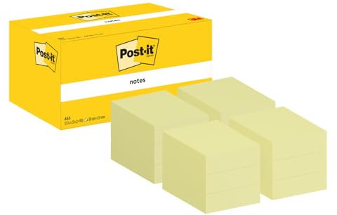 Post-it Notes, Gelb, 12 Blöcke, 38 mm x 51 mm, 100 Blatt pro Block - Selbstklebende Notizzettel zum Notieren, für To-Do-Listen und als Erinnerung