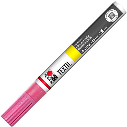 Marabu Textil Tessuto Pittore Scintillio Penna * 3mm (1/8 ) Pink Glitter
