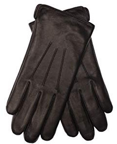 EEM Herren Lederhandschuhe, weiches italienisches Leder, Fleecefutter, klassisch, schwarz XL
