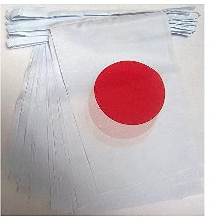 AZ FLAG - Guirlande Drapeau Japon - 6 Mètres Avec 20 Fanions Japonais De 21x14 cm - Petits Drapeaux 100% Polyester - 60g