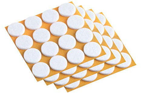 Metafranc Filz-Gleiter Ø 22 mm - selbstklebend - weiß - 80 Stück - Effektiver Schutz Ihrer Möbel & Stühle / Möbelgleiter-Set für empfindliche Böden / Stuhlgleiter / Bodengleiter / 645076