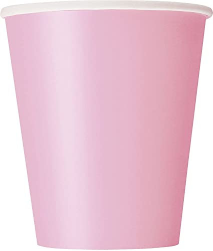 Unique vasos de papel, color rosa claro, 14 unidad (paquete de 1) (30883)