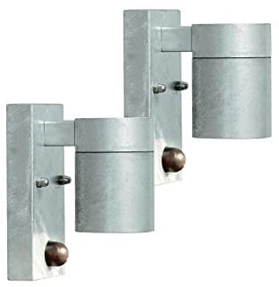 2er-Set Wandleuchte MODENA mit Bewegungsmelder, galv. Stahl, GU10, Höhe 9 cm, IP44; Konstsmide 7541-320