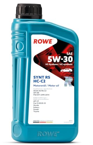 ROWE HIGHTEC SYNT RS SAE 5W-30 HC-C2, 1 Liter, HC-Synthese-Motorenöl | HC-Synthese-Motoröl für Otto- und Dieselmotoren mit DPF & Turboaufladung, Art. Nr. 20113
