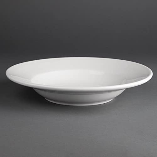 Olympia Assiettes à soupe et pâtes Olympia Athena 228mm 210ml (lot de 6), Blanc, 43(H) x 228(Ø) mm,6, Porcelaine, CC214