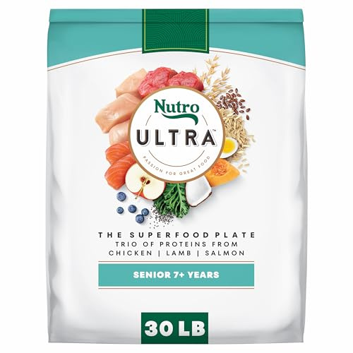 Nutro Ultra High Protein Senior Dry Dog Food, Chicken, Lamb & Salmon, 30 lb