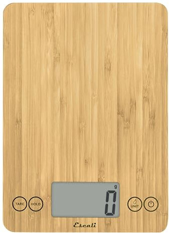 Escali ECO157 Balance de Cuisine Bambou Arti, Balance Numérique Pour Cuisiner, Accessoire Cuisine, Ideal Pour Dosages, 7 kg, Bambou, 23 x 16,5 x 2 cm