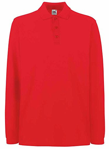 Fruit of the Loom Mens Premium Colours Long Sleeve Cotton Polo Shirt