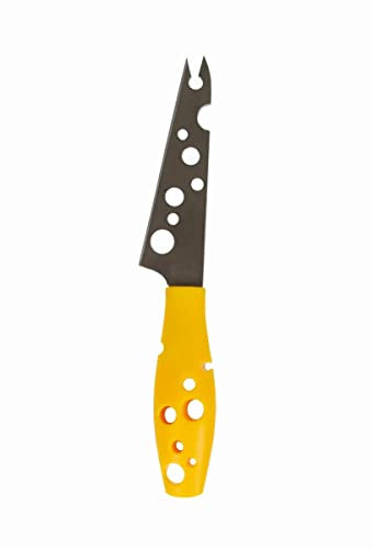 Couteau à Fromage Pâte Mi-Molle Cheesy de Boska/Fromages à pâte molle et semi-dure/Acier inoxydable/Avec pointe forchue/Jaune / 19,7 cm