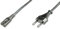 DIGITUS Cable de conexión a la red eléctrica, 1.8 m, Euro CEE 7/16 a C7, enchufe, enchufe, H03VVH2-F, 0.75 mm²