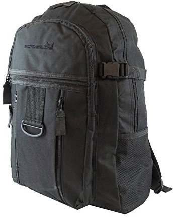 Mens Boys Backpack Rucksack Sports Work Gym School Travel Hiking Man Bag Pockets (Black/Black)