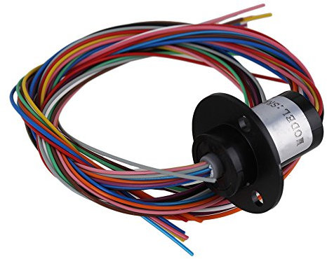 BQLZR 0,48 Zoll Durchmesser, schwarzes Metall, 12 Drähte, 2 A, AC 240 V, Mikrokollektorring, 250 U/min, Kapsel-Schleifring für Geräte, Kassetten-Schleifring