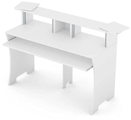 Glorious Workbench Arbeitskonsole mit ausziehbarer Schublade und drehbaren Ablagen (weiß)