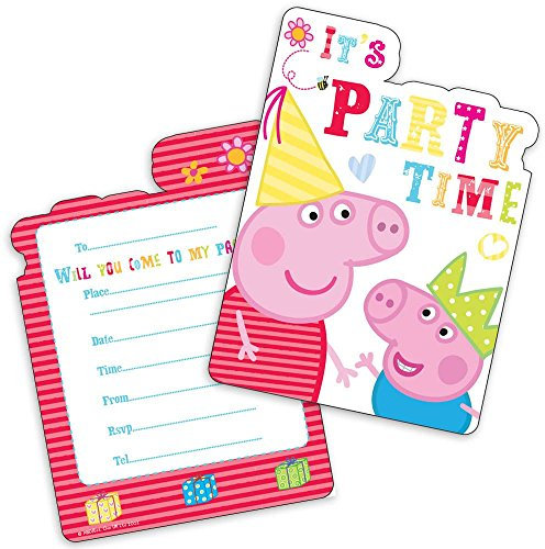 Peppa Pig Party Invitation Cards & Envelopes (6 Pack)