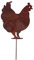 Crispe Gartenstecker Dekoration Edelrost - Huhn - Metall rostige Dekofigur - Höhe 40 cm